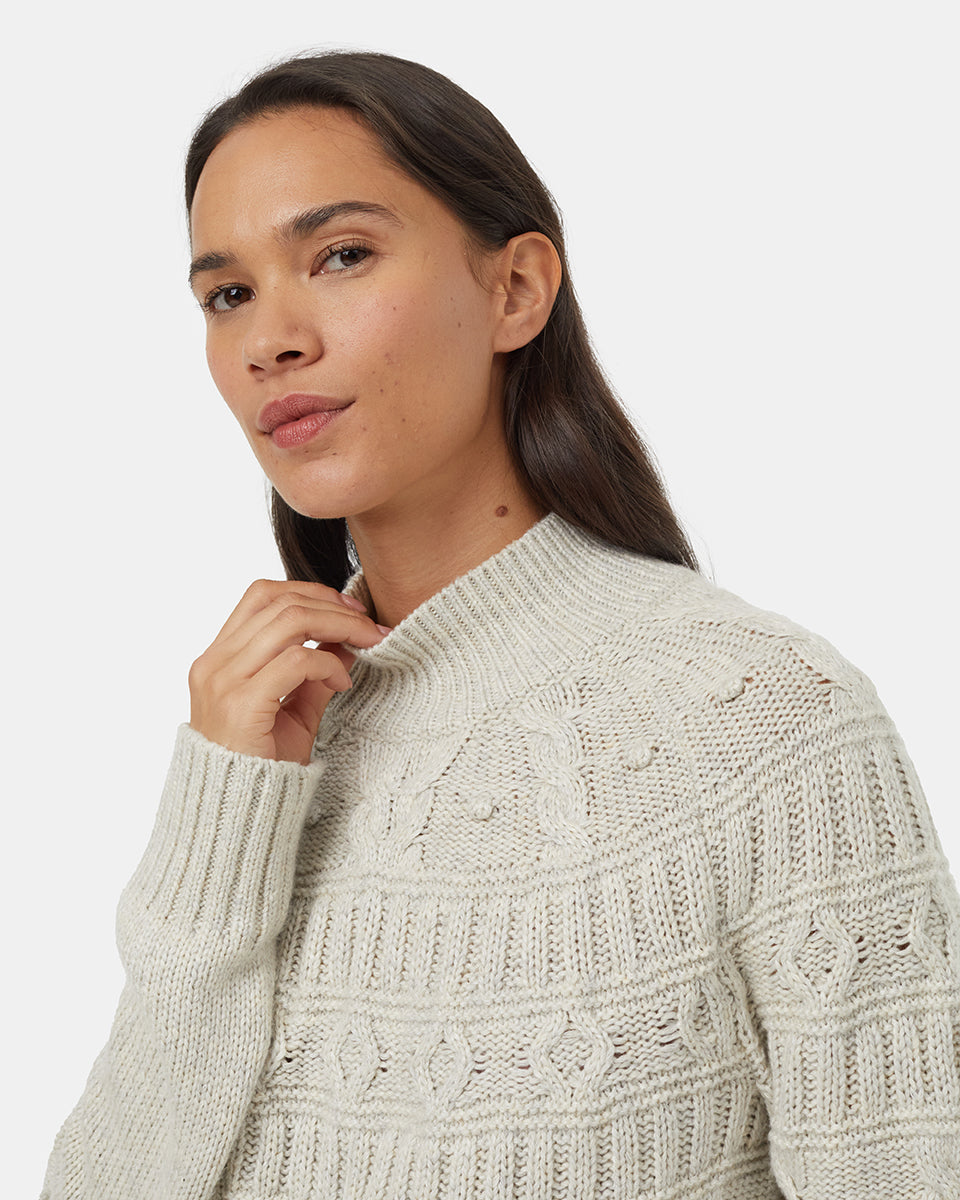 Highline Pom Mock Neck Sweater