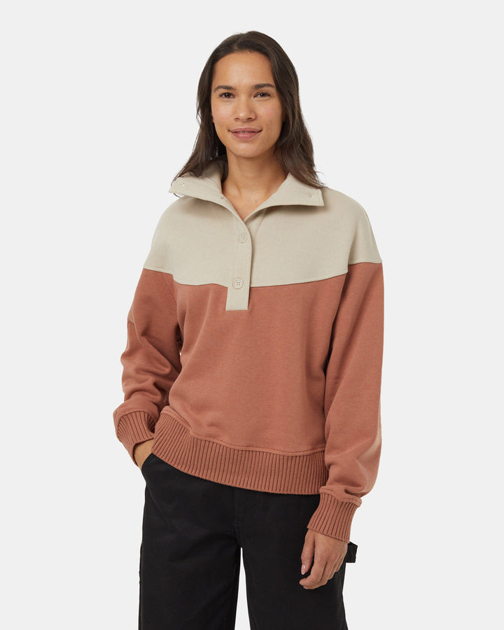 TreeFleece 1/4 Button Mock Neck
