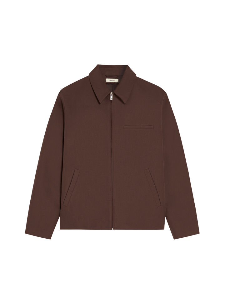 Womens Organic Cotton Harrington Jacket—chestnut brown
