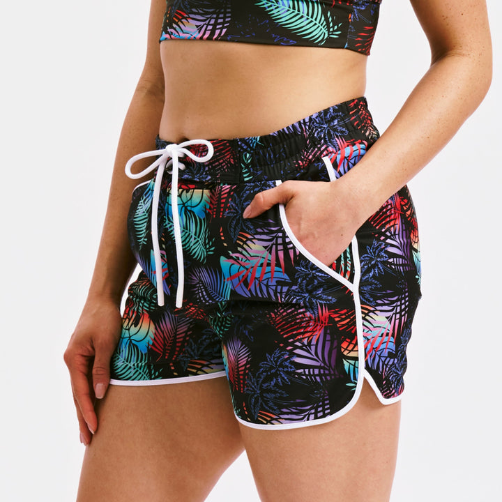 Swim 2.5" High Waisted Board Shortie - Palm Dreams