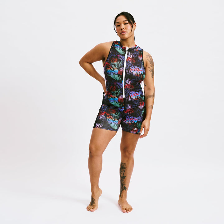 Swim 4.5" Zip Up Unisuit - Palm Dreams
