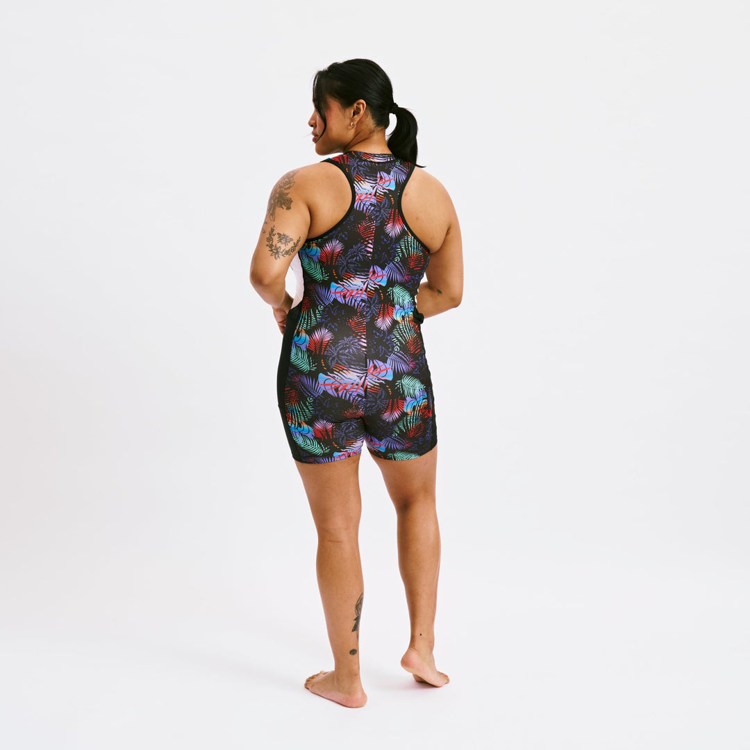 Swim 4.5" Zip Up Unisuit - Palm Dreams