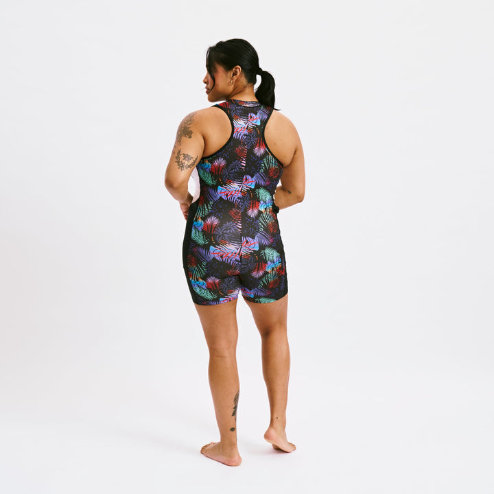 Swim 4.5" Zip Up Unisuit - Palm Dreams