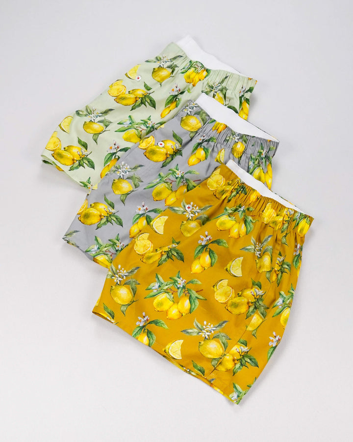 Organic Cotton Watercolor Lemons Boxer Short