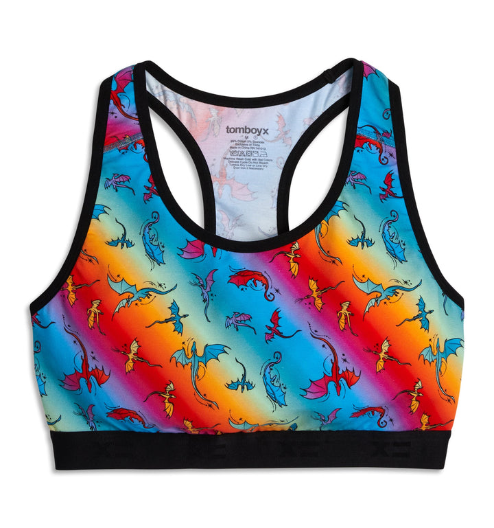 Racerback Soft Bra - Pride Rainbow Dragon