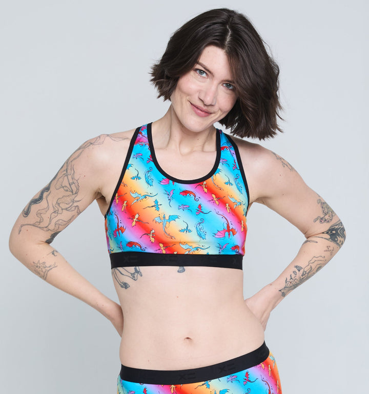 Racerback Soft Bra - Pride Rainbow Dragon