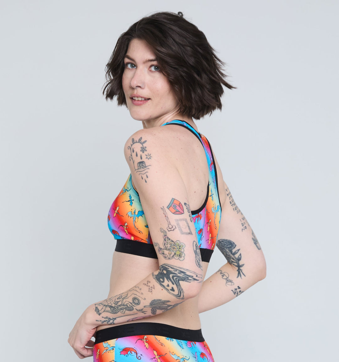 Racerback Soft Bra - Pride Rainbow Dragon