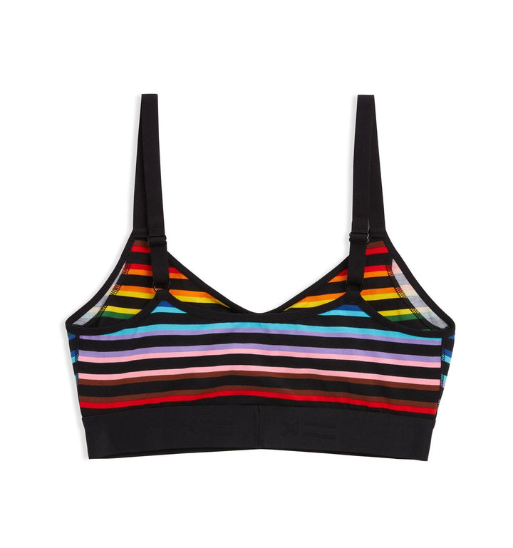 V Neck Bralette - Progress Pride Stripes