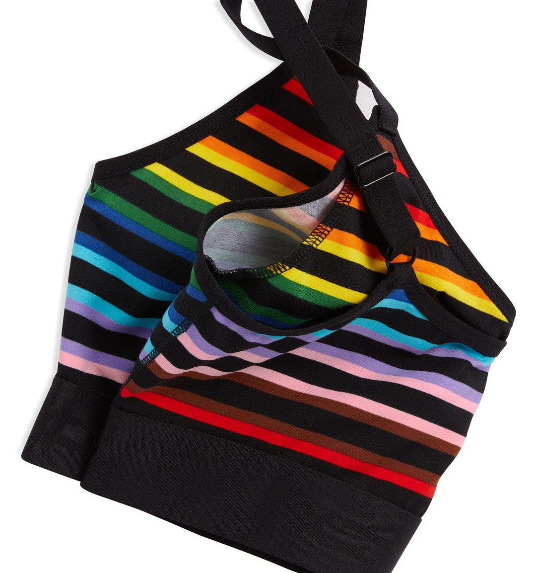 V Neck Bralette - Progress Pride Stripes