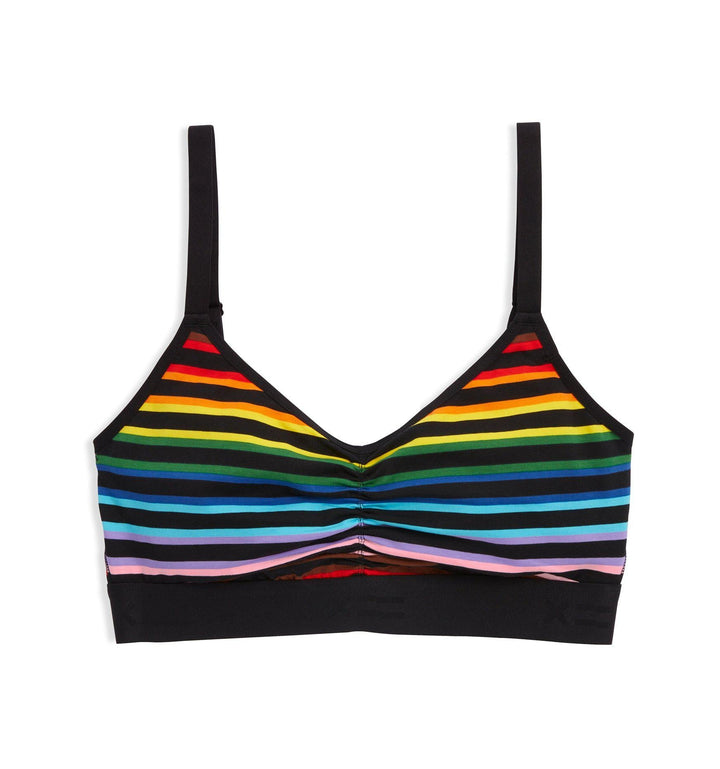 V Neck Bralette - Progress Pride Stripes