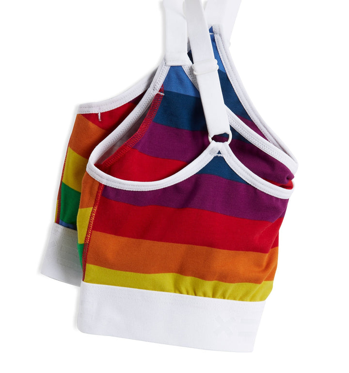 V Neck Bralette - Rainbow Pride Stripes