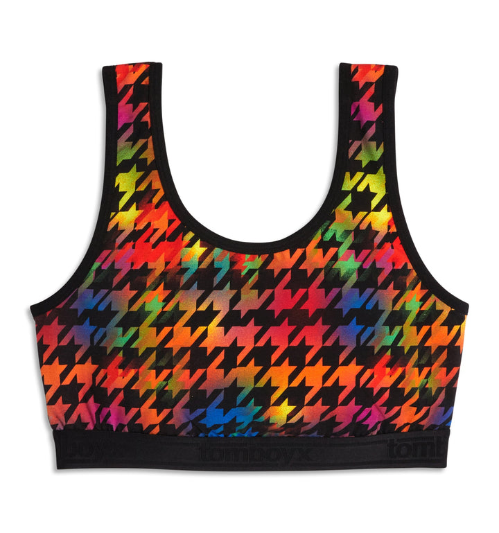 Essentials Soft Bra - Rainbow Houndstooth