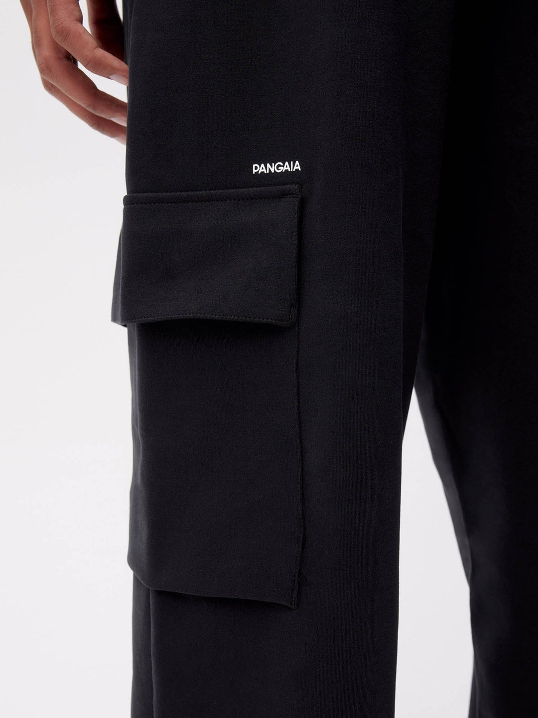 Mens Double Jersey Cargo Track Pants—black
