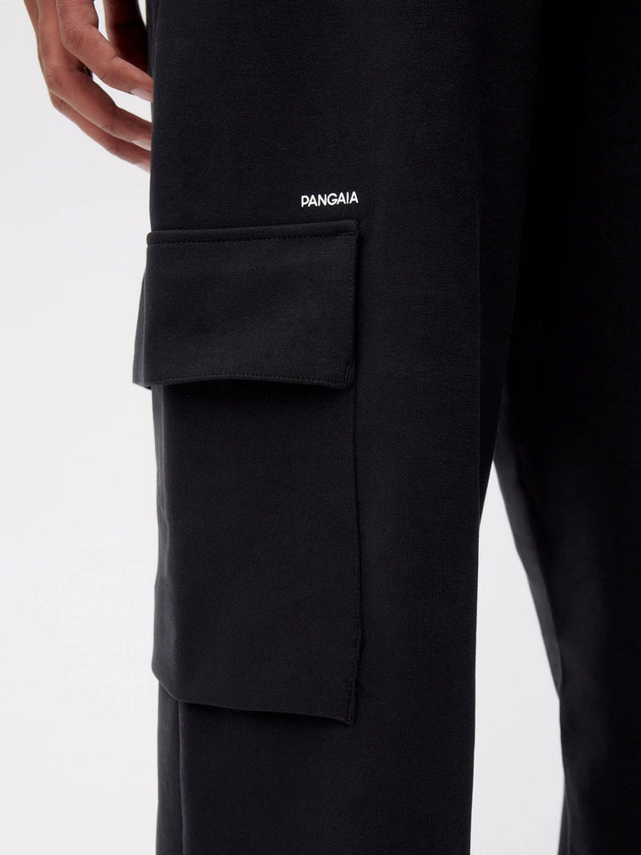 Mens Double Jersey Cargo Track Pants—black