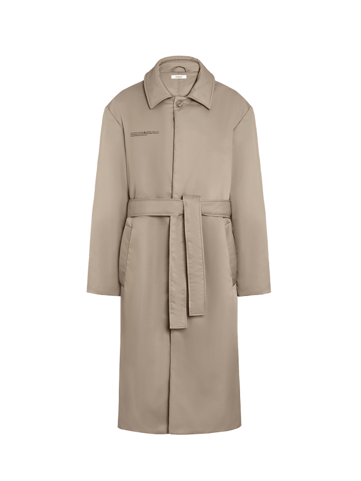 Womens Flower-Warmth Trench Coat—taupe