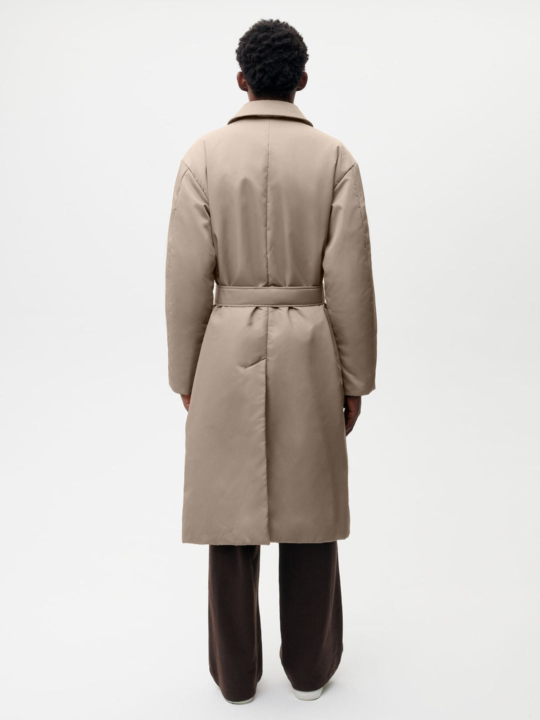 Mens Flower-Warmth Trench Coat—taupe