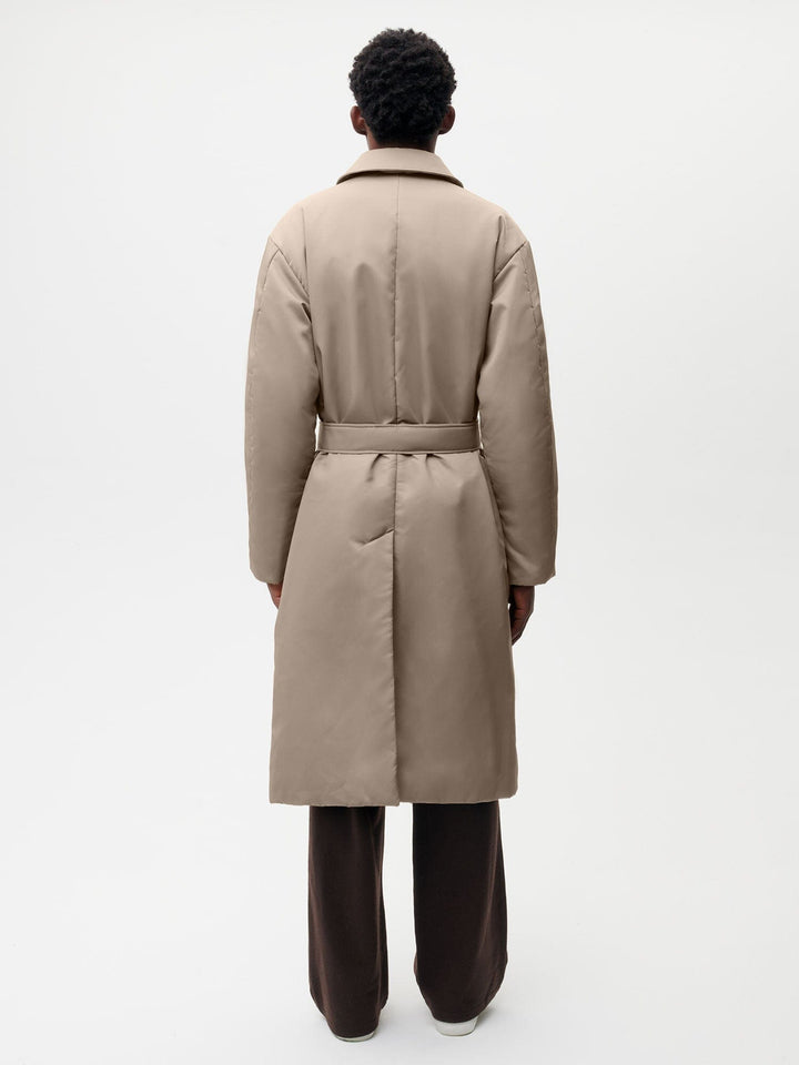 Mens Flower-Warmth Trench Coat—taupe