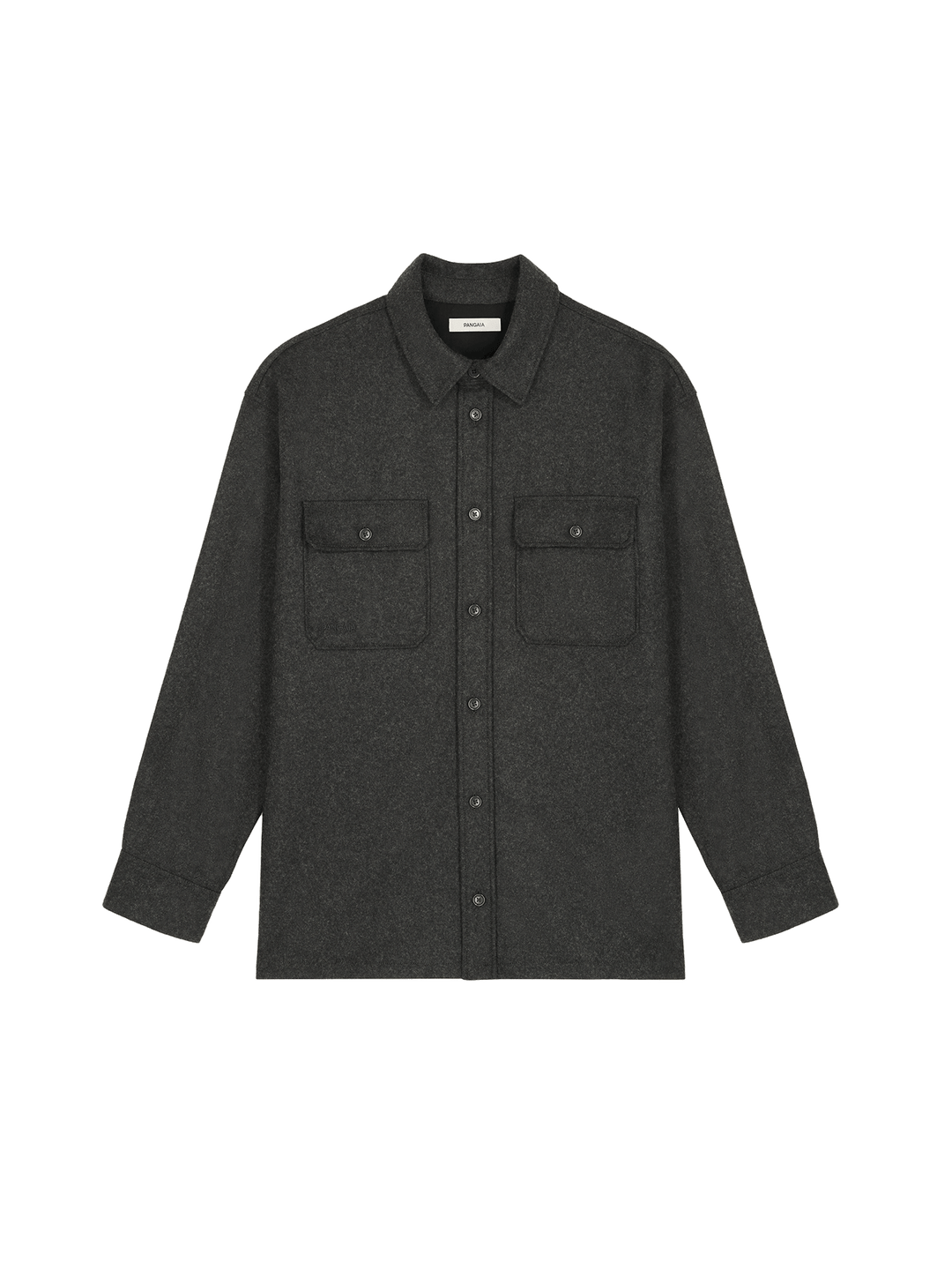 Mens Recycled Wool Long-Sleeve Shirt—Mercury Grey
