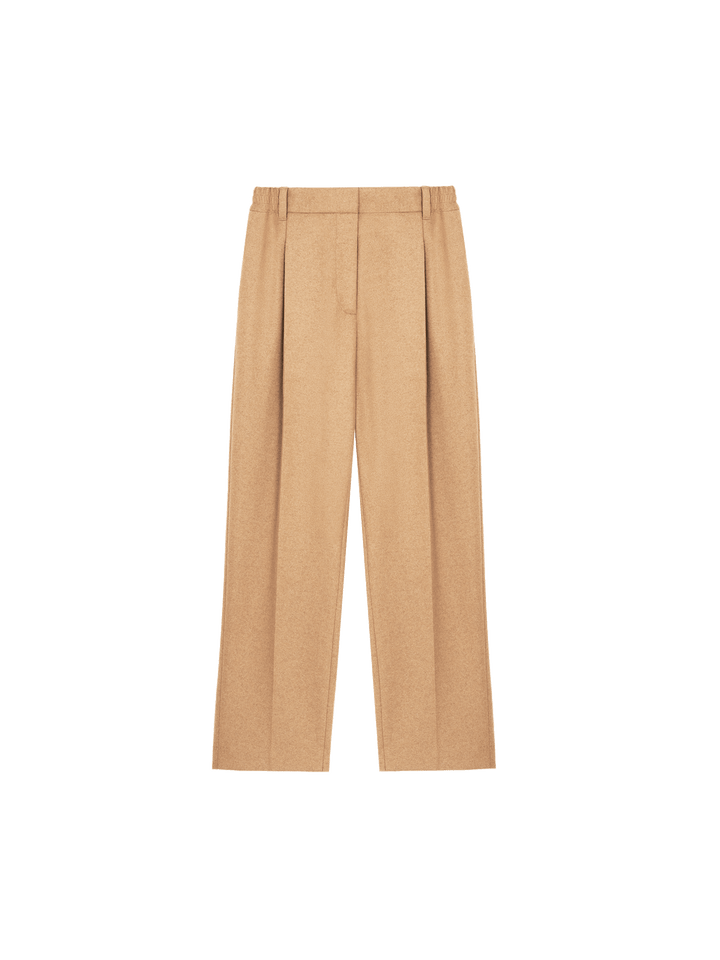 Womens Recycled Wool Trousers—Desert Camel