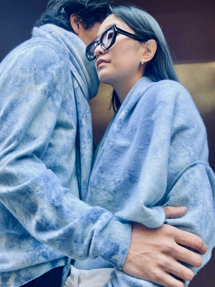 Geode, Botanically dyed 100% cashmere V neck cardigan
