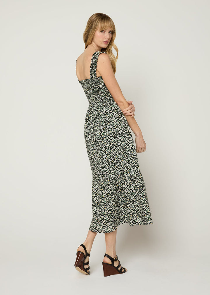 The Smocked Ruffle Tank Midi Dress