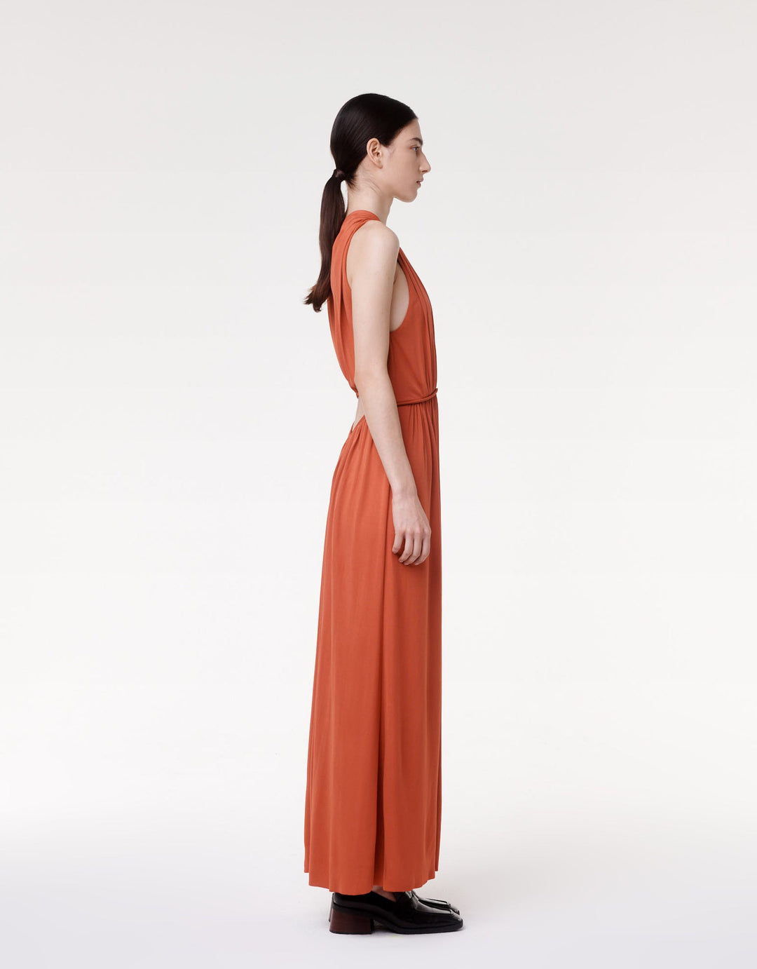 Shirred Midi Dress
