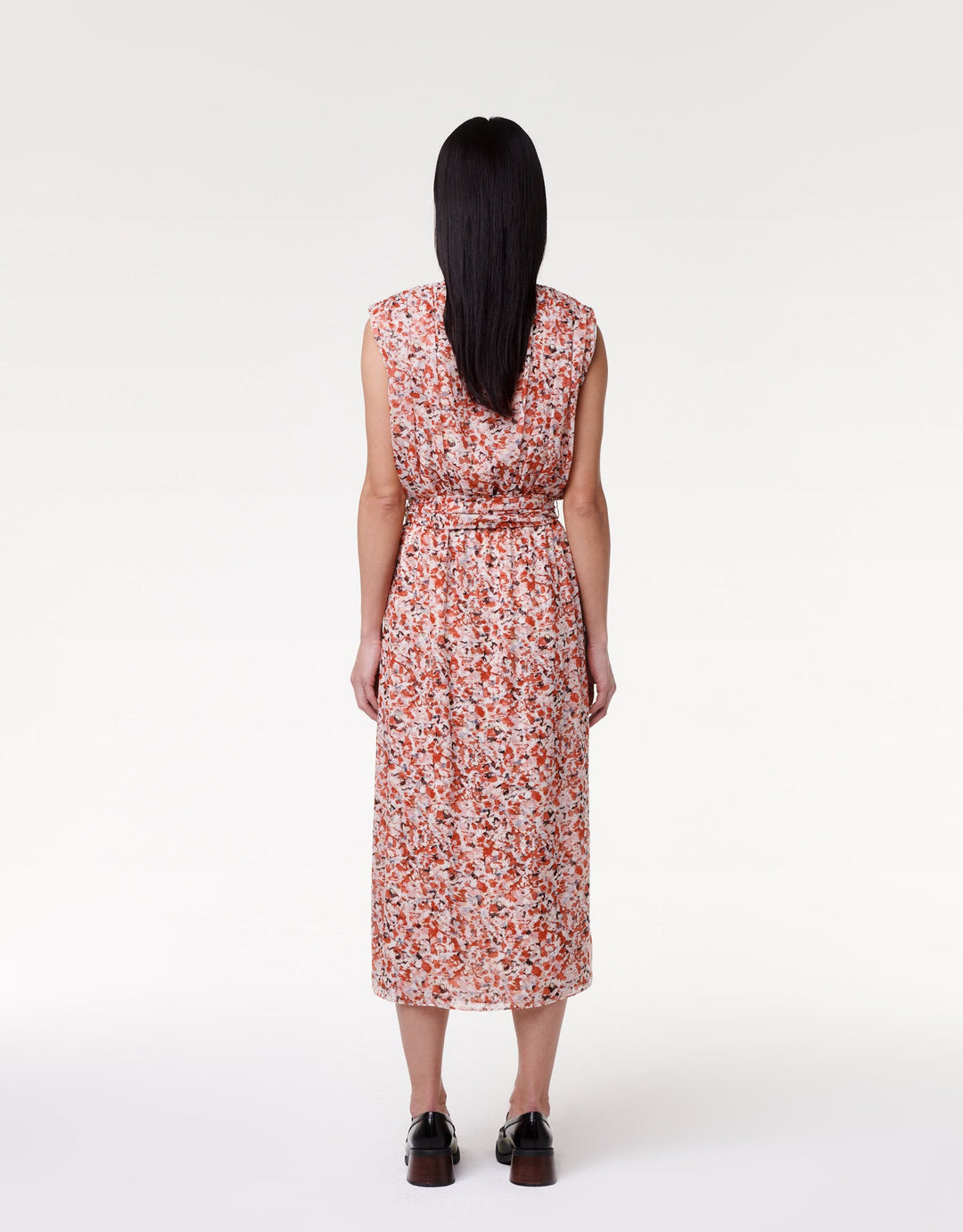 Silk Chiffon Gathered Dress