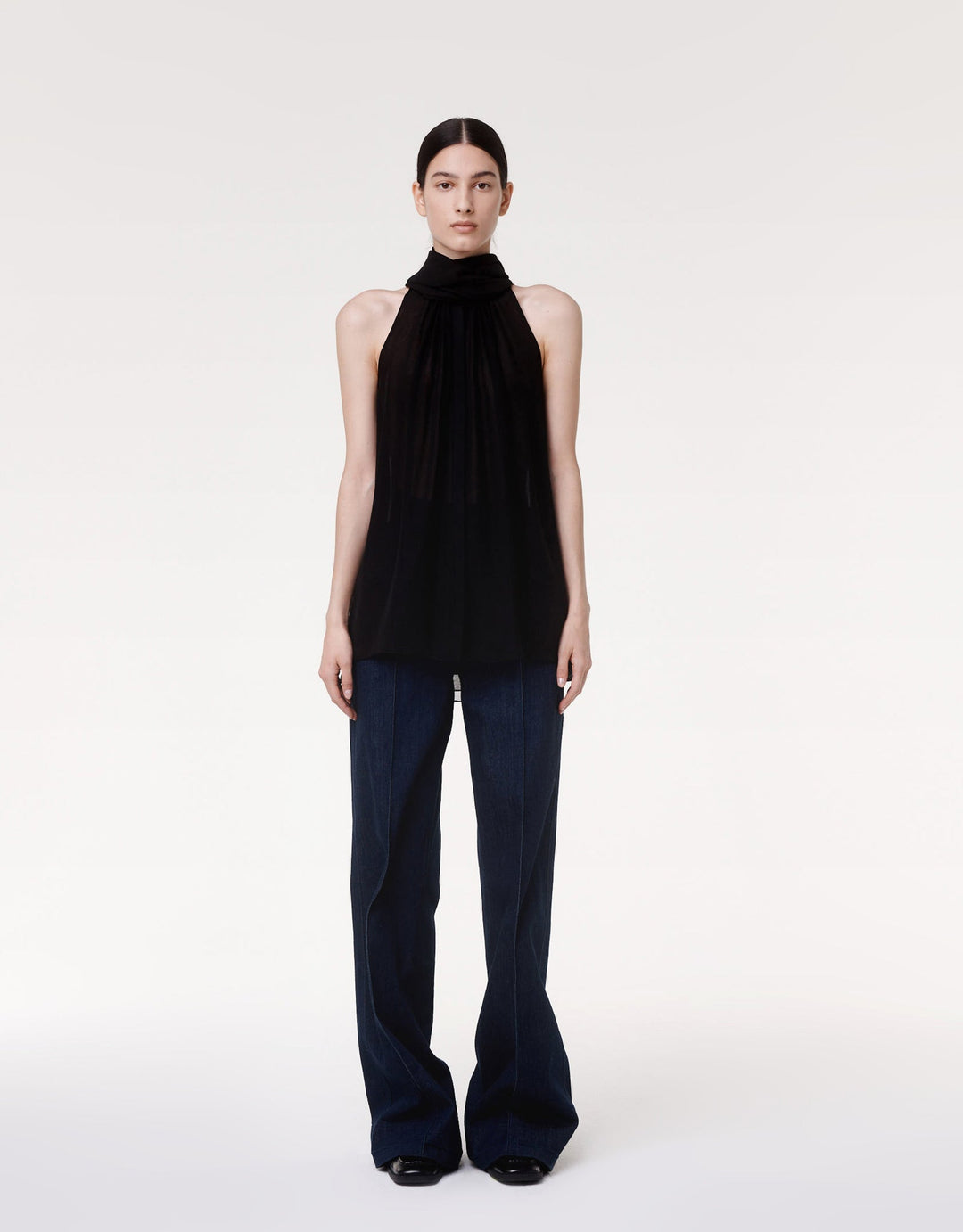 Silk Chiffon Scarf Blouse