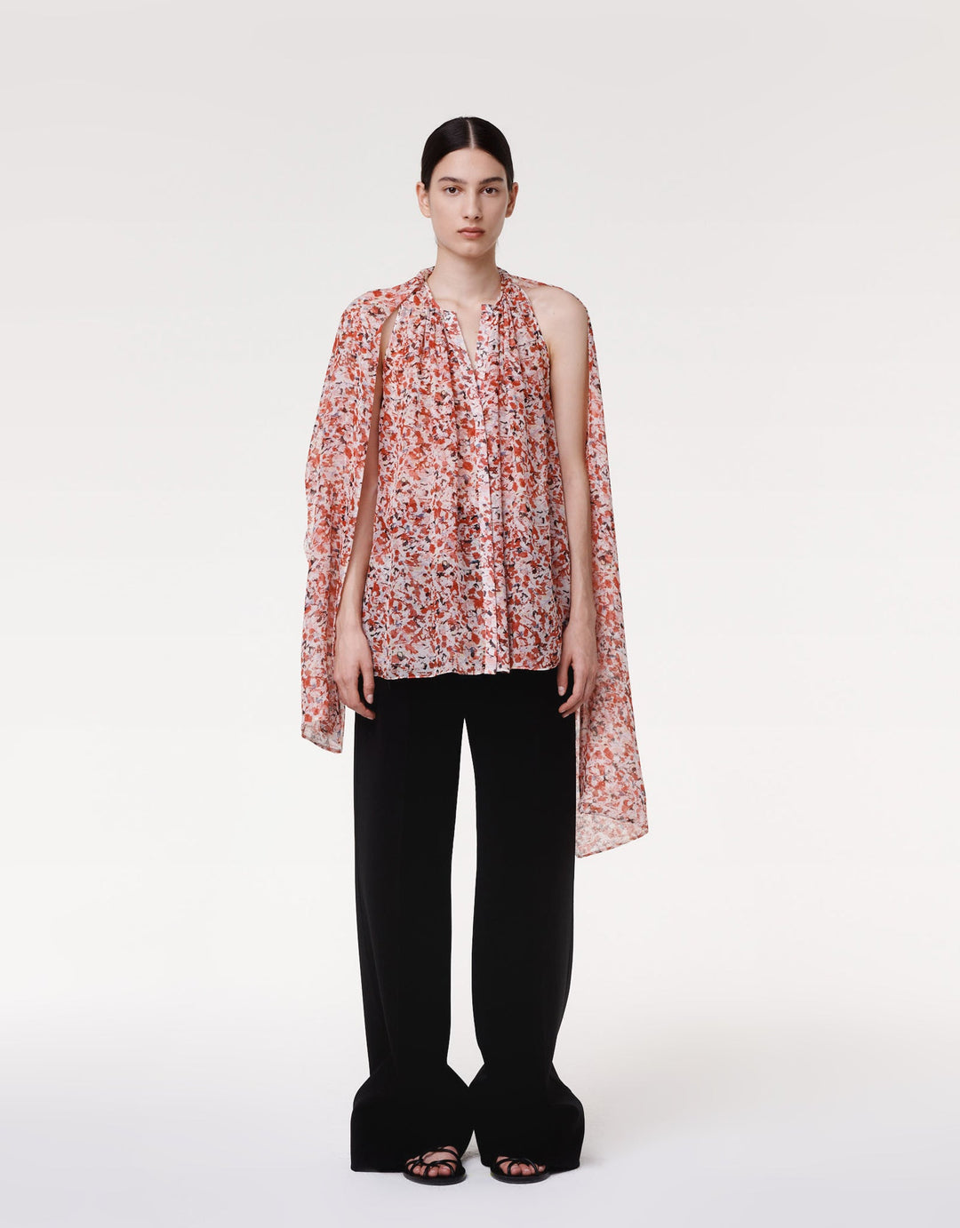 Silk Chiffon Scarf Blouse