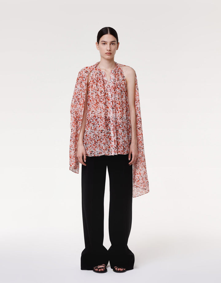 Silk Chiffon Scarf Blouse