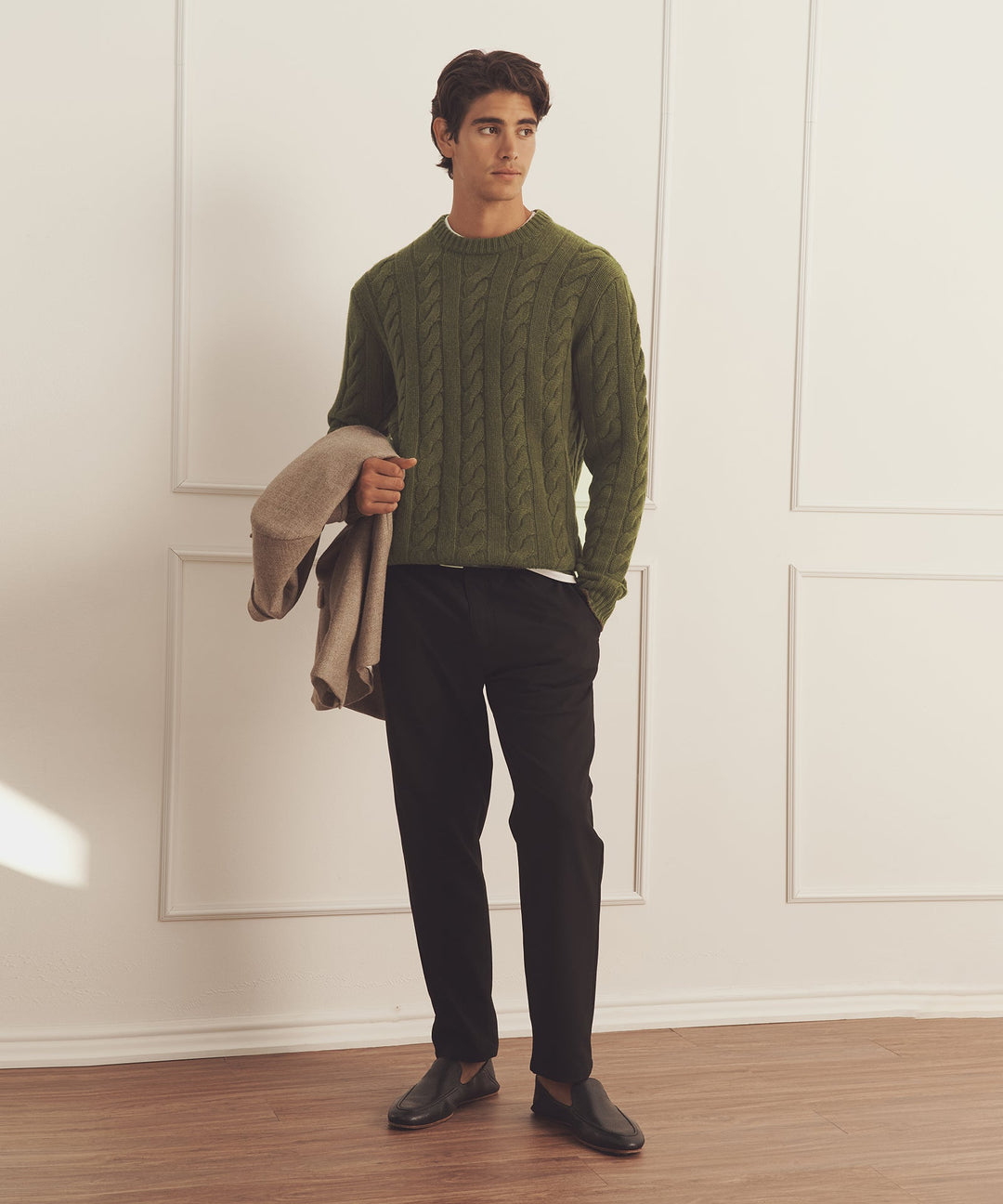 Super Luxe Cashmere Cable Crewneck