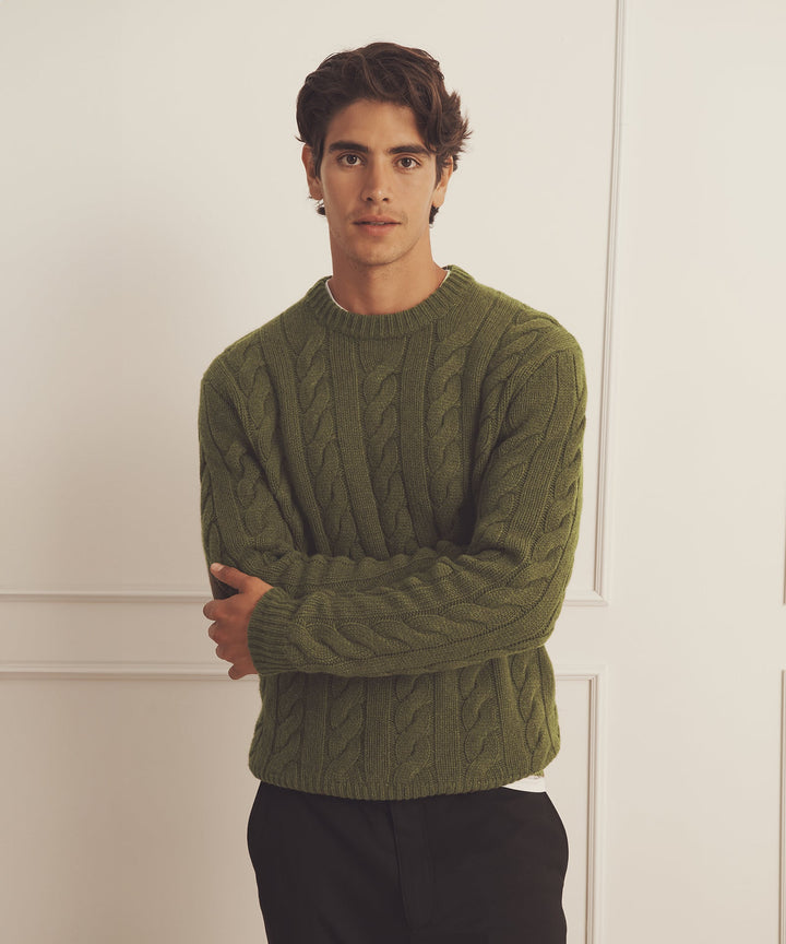 Super Luxe Cashmere Cable Crewneck