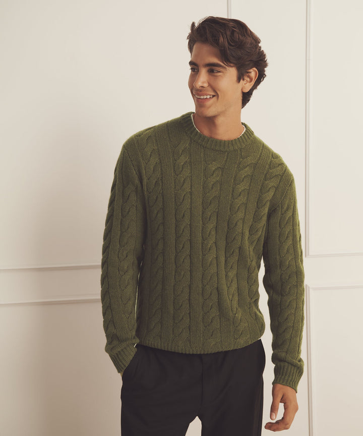 Super Luxe Cashmere Cable Crewneck