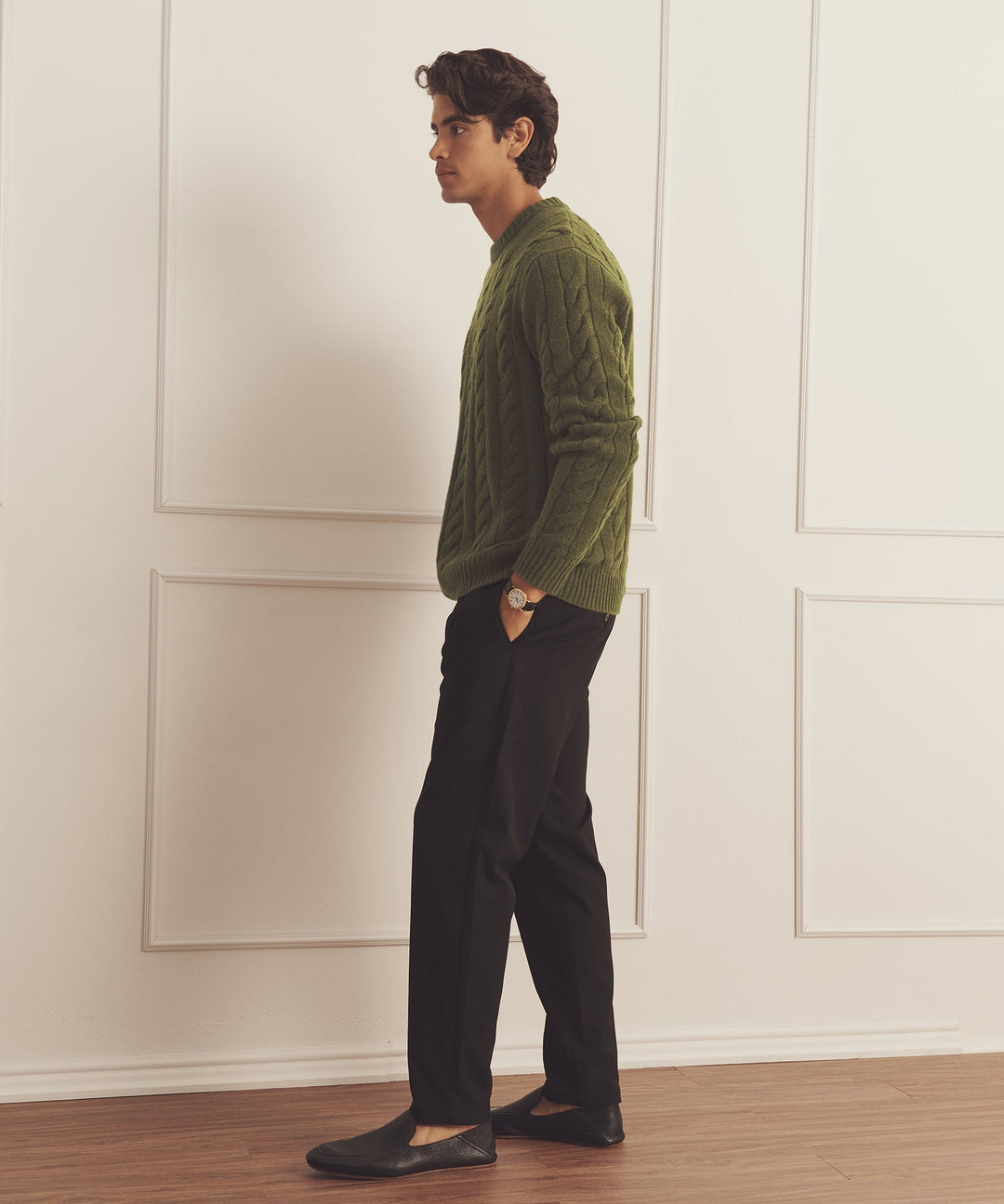 Super Luxe Cashmere Cable Crewneck