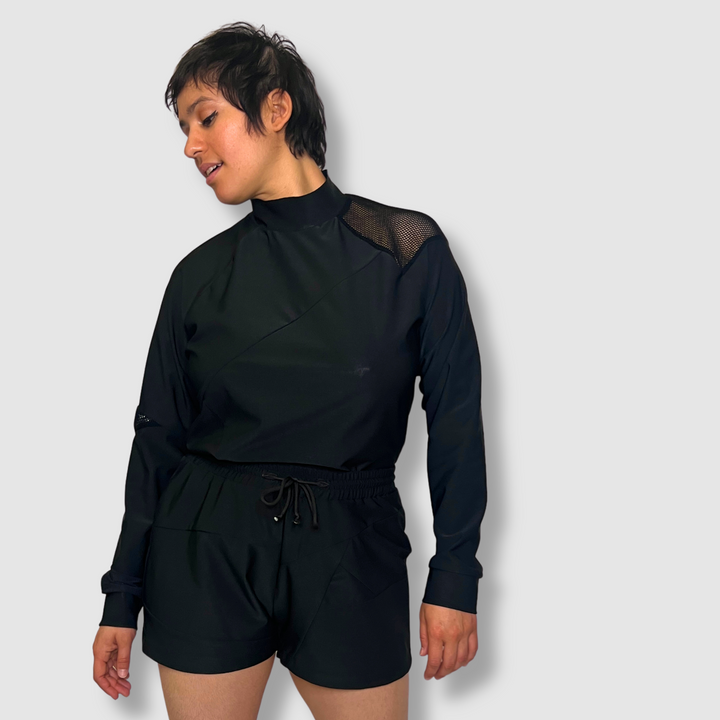 the 'black + mesh' long sleeve sun-guard