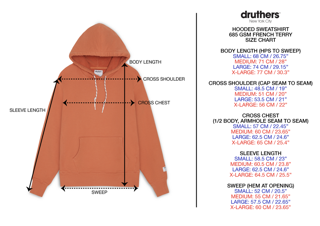 Organic Cotton 685 GSM French Terry Hooded Sweatshirt - Summer Fig