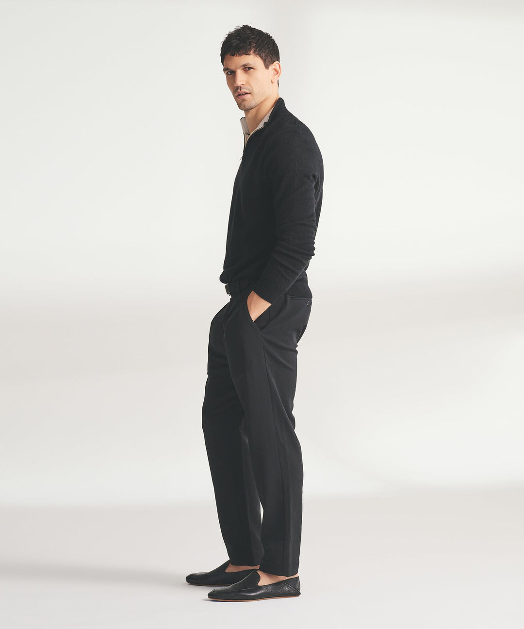 Signature Cashmere Color Blocked Quarter Zip