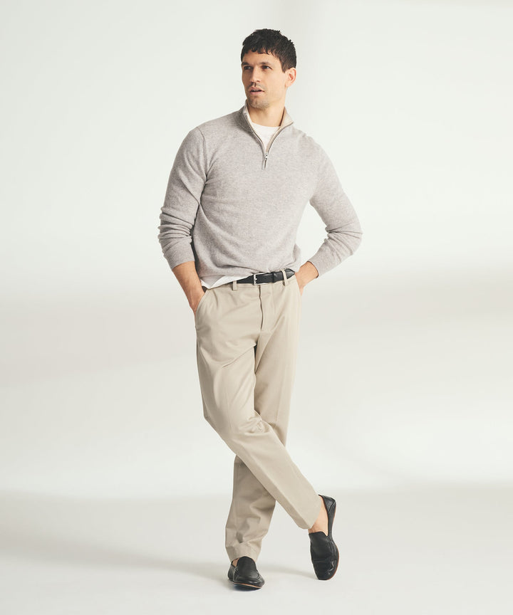 Signature Cashmere Color Blocked Quarter Zip
