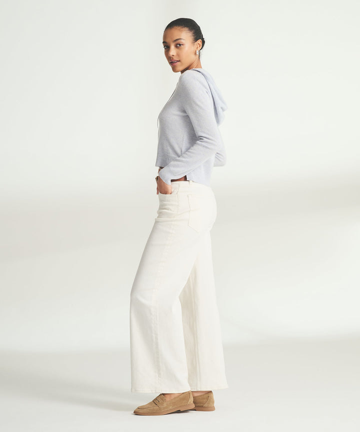 Signature Cashmere Cropped Zip Up Hoodie