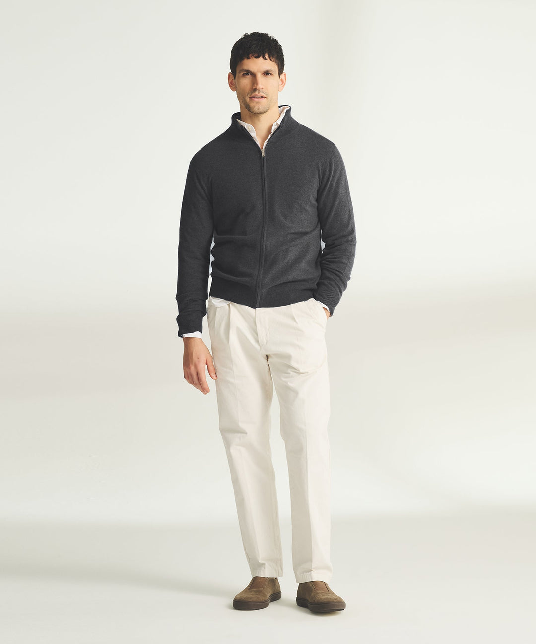 Signature Cashmere Full Zip Sweater