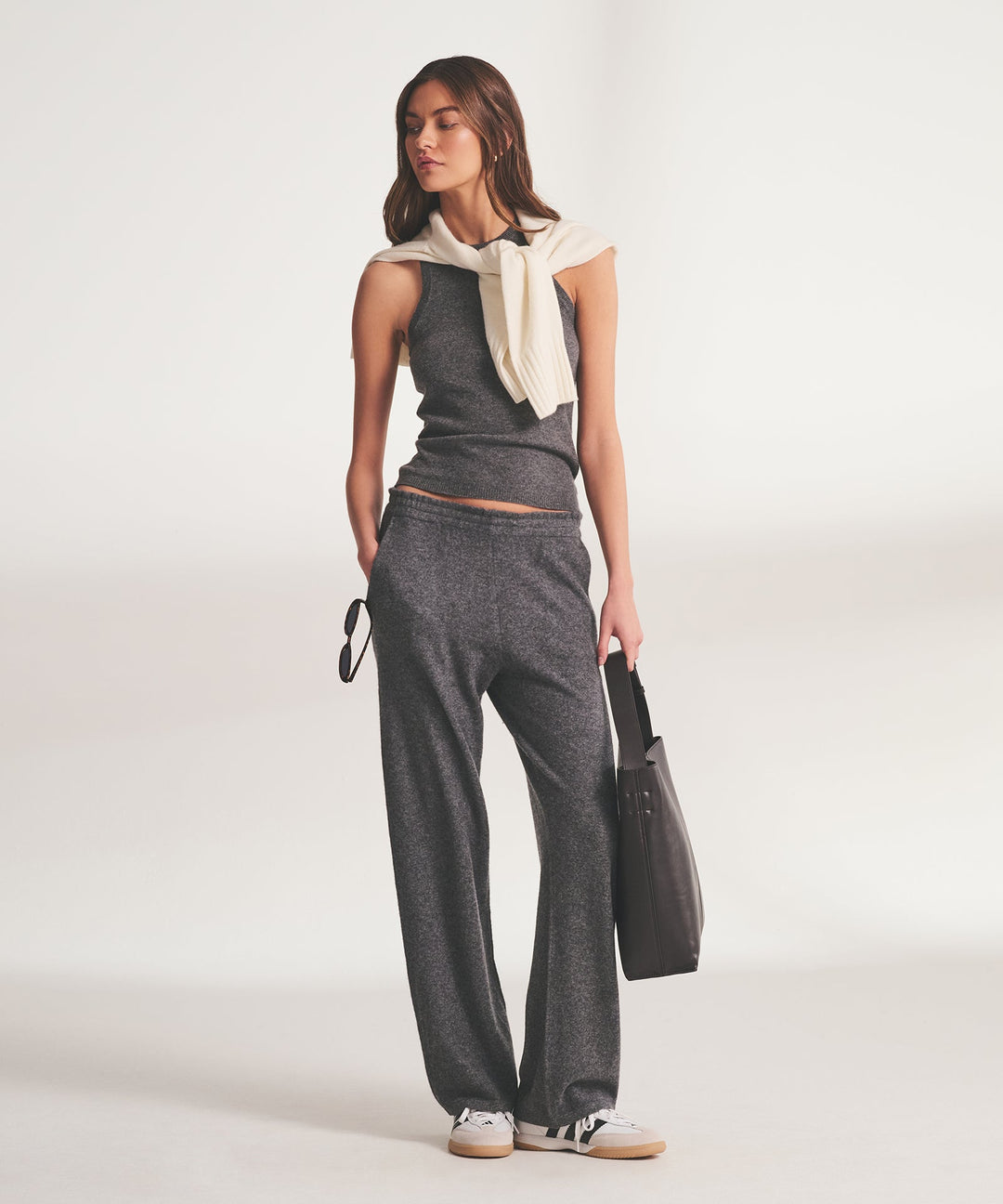 Signature Cashmere Paperbag Wide Leg Pants