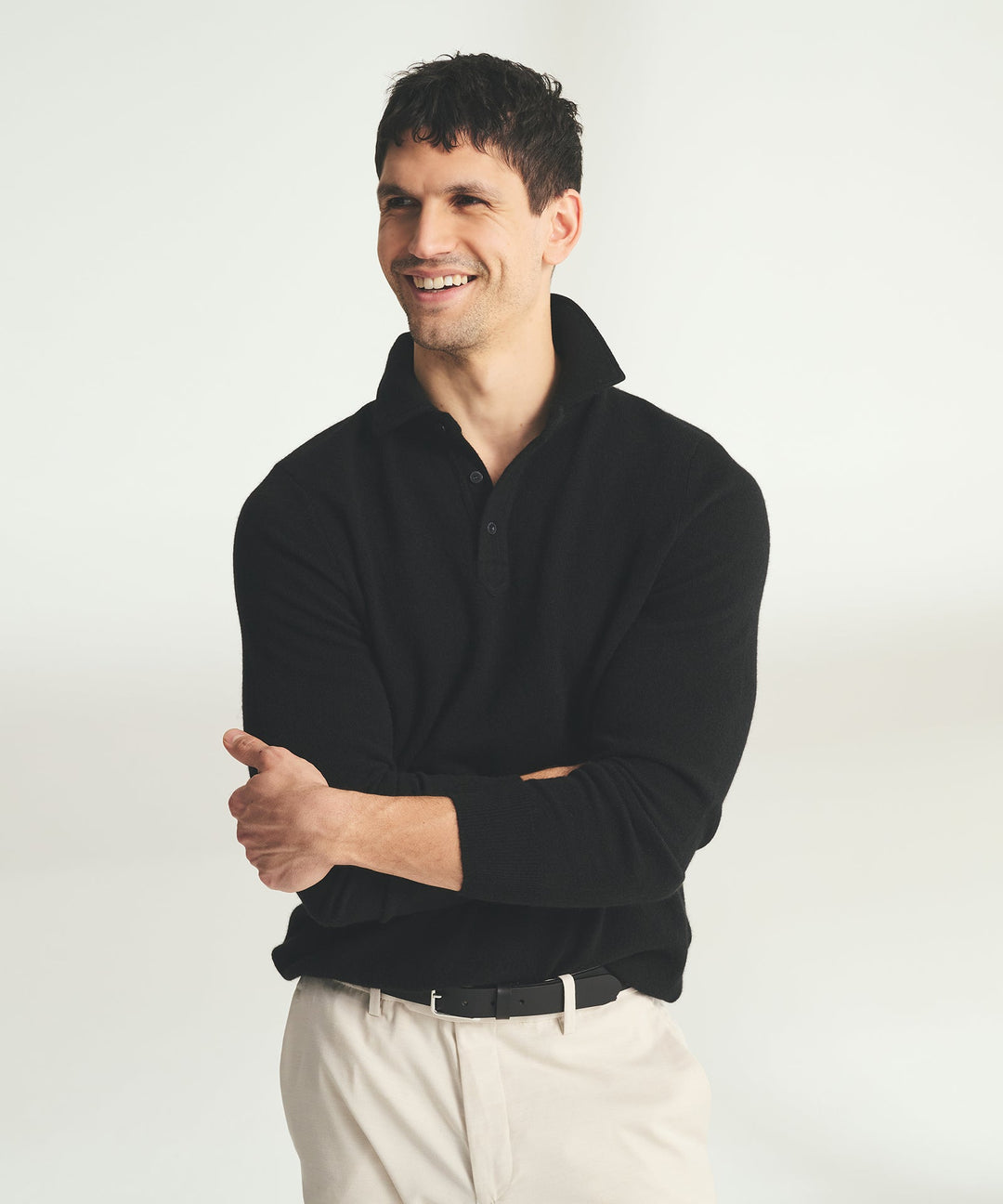 Signature Cashmere Long Sleeve Polo