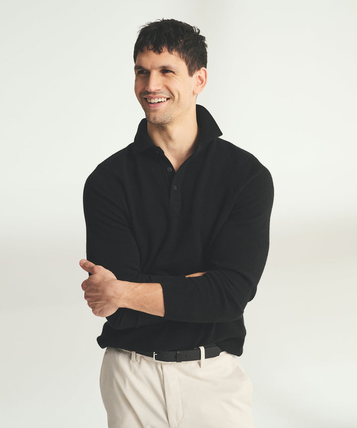 Signature Cashmere Long Sleeve Polo