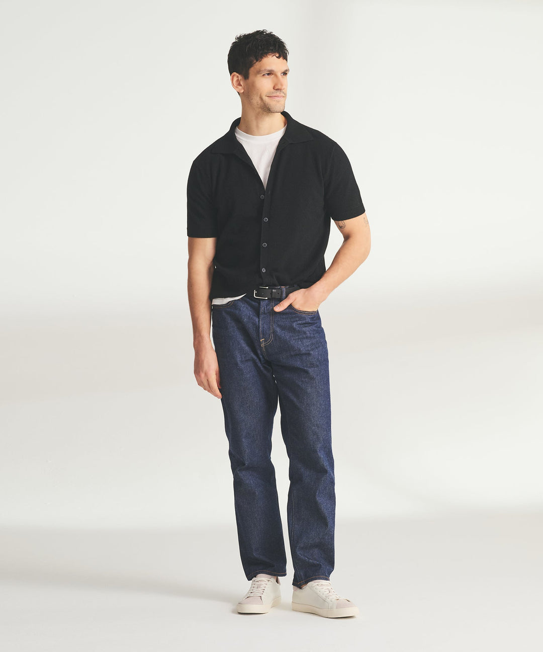 Signature Cashmere Short Sleeve Button Down