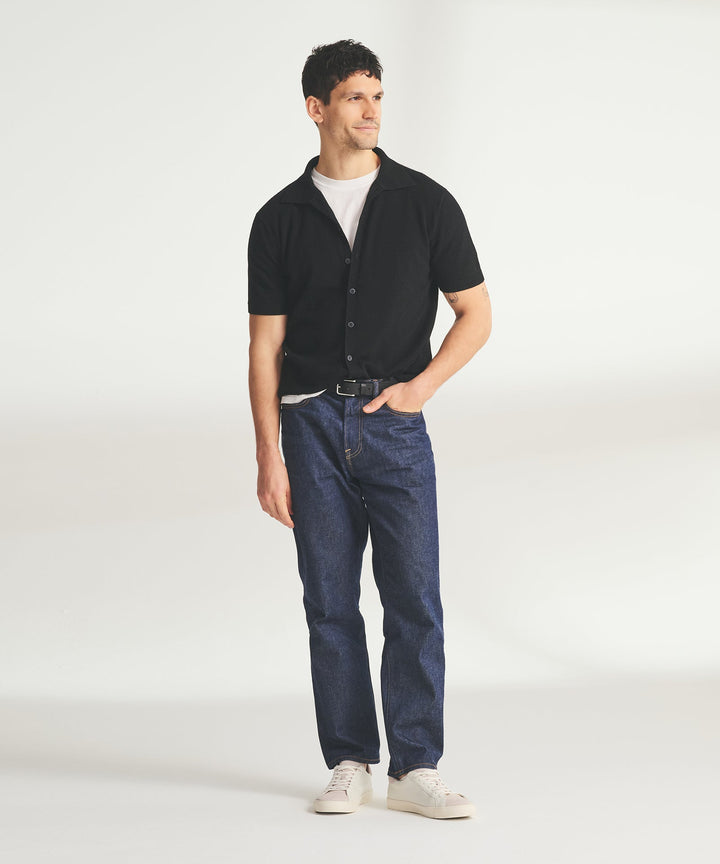 Signature Cashmere Short Sleeve Button Down