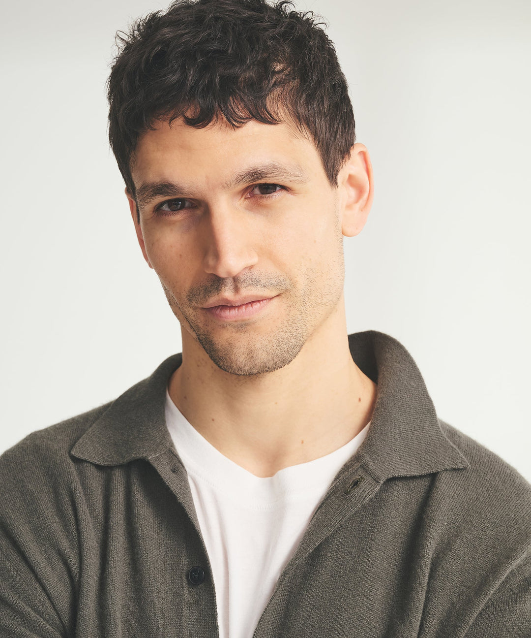 Signature Cashmere Short Sleeve Button Down