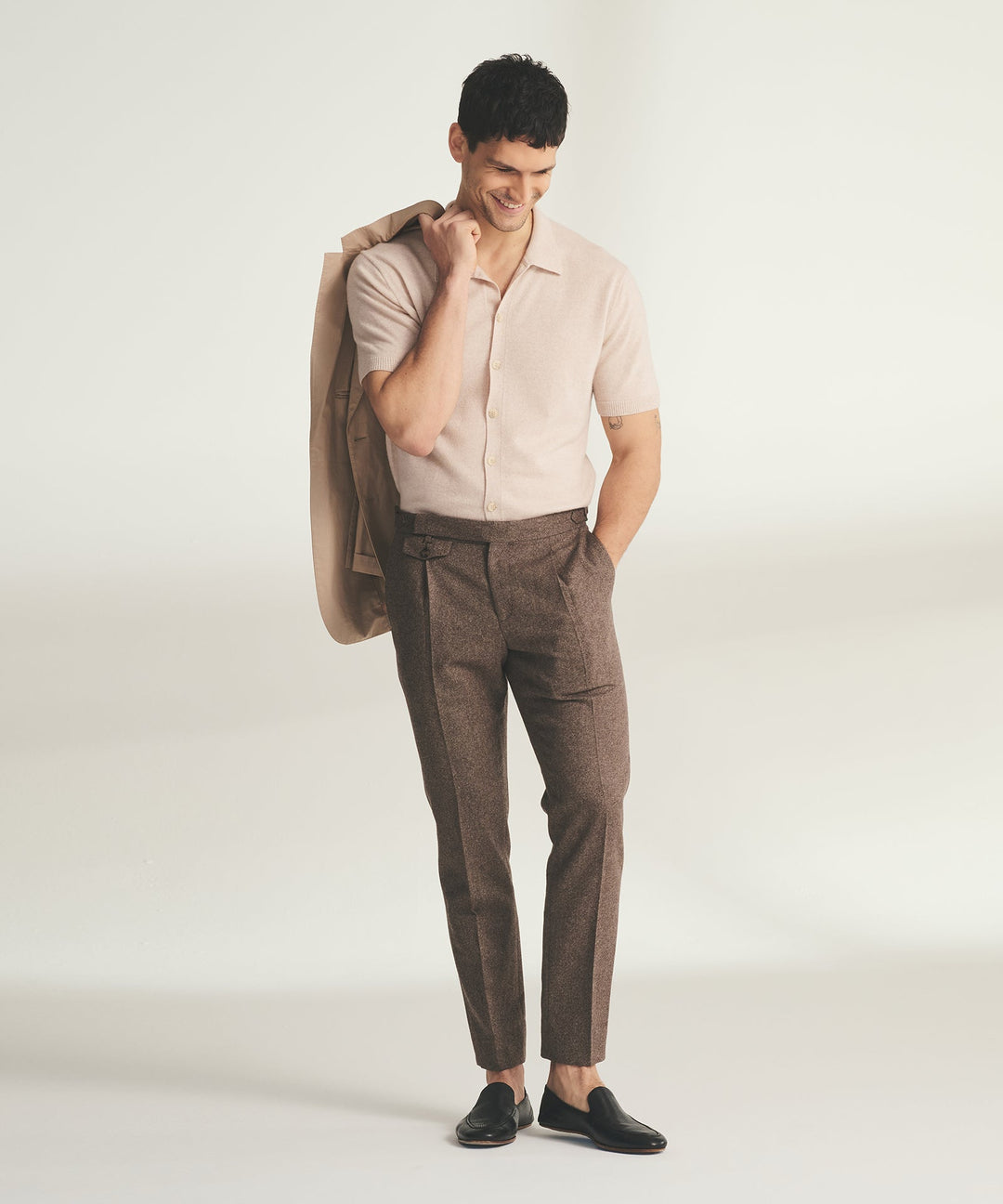 Signature Cashmere Short Sleeve Button Down