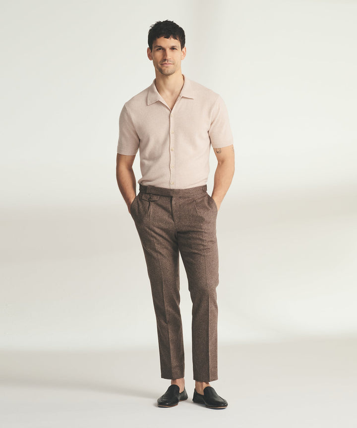 Signature Cashmere Short Sleeve Button Down