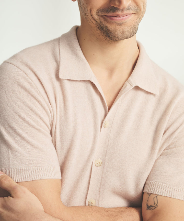 Signature Cashmere Short Sleeve Button Down