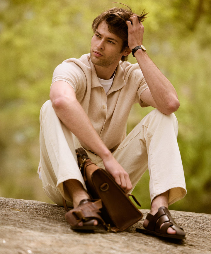 Signature Cashmere Short Sleeve Button Down
